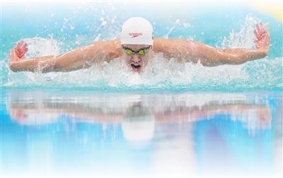 运动员在第十五届全运会游泳比赛中。新华社记者 薛宇舸摄